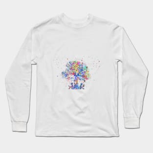 Kids reading under tree Long Sleeve T-Shirt